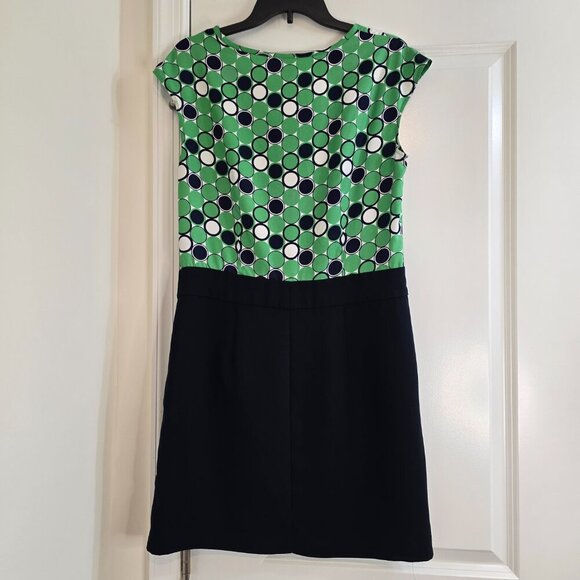 Banana Republic Sleeveless Geometric Dress - Navy and Green - Picture 2 of 7